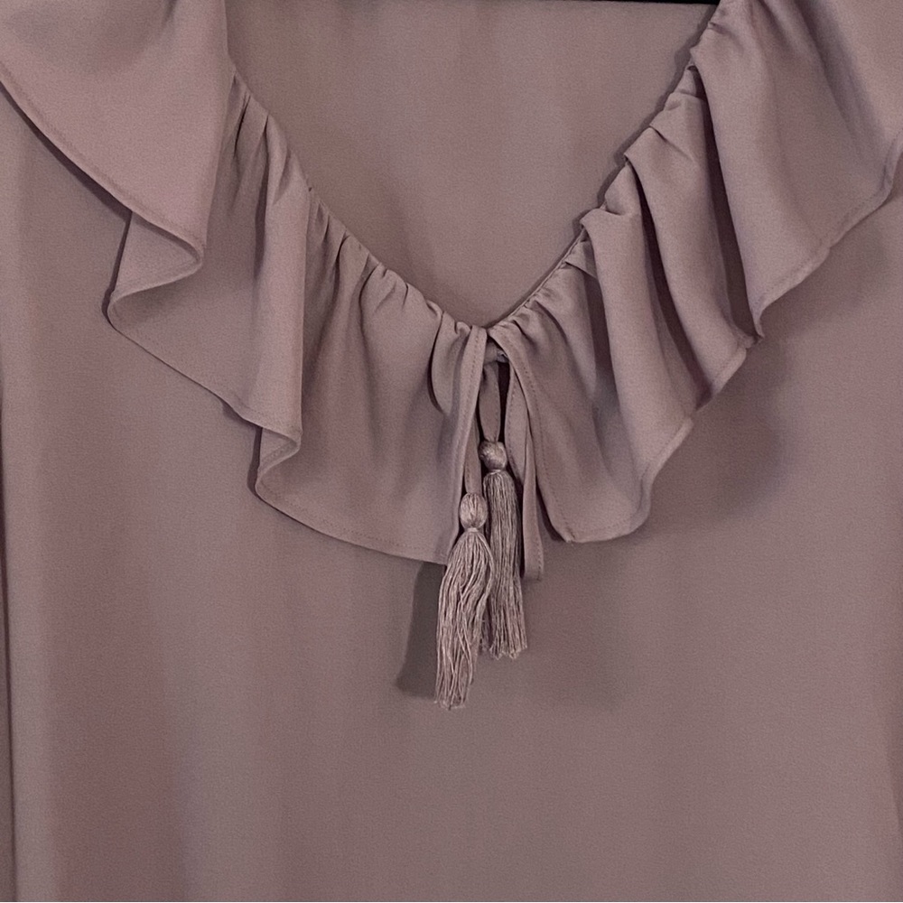 Women's Ruffled Mauve Top - Picture 4 of 7